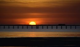 Sunset over the pier