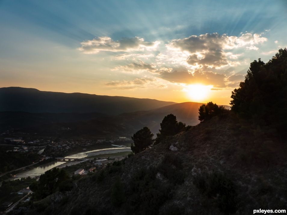 Sunset over Berat