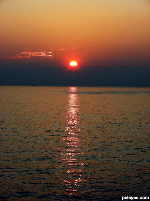 sunset over the sea