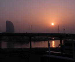 Sunset over the port of Alican