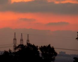 sunset and powerlines