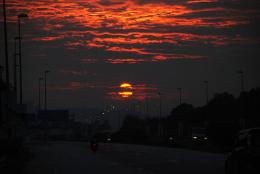 sunset with cloud