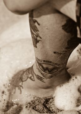 Foamie leg tattoos