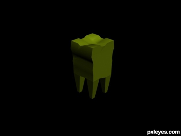 Creation of hammered teeth: Step 2