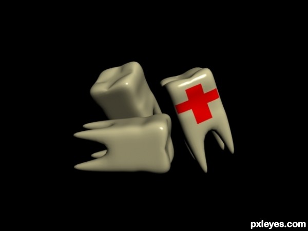 Creation of hammered teeth: Step 4