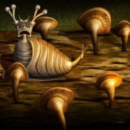 Mushroom Log Snail Picture