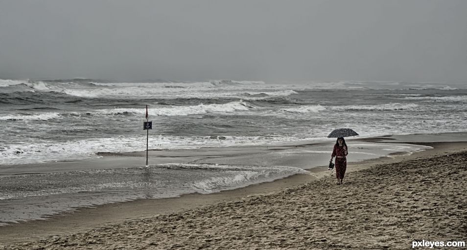 Beach in Rain