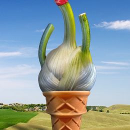 FennelIceCreamintheFieldwithCherryonTop