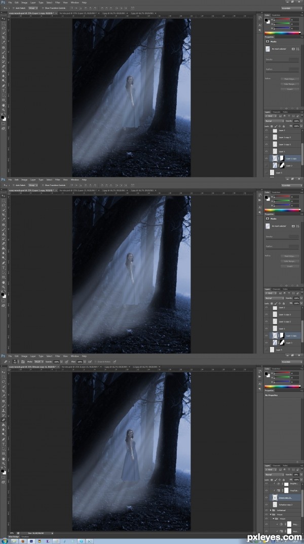 Creation of Woman in the woods: Step 7