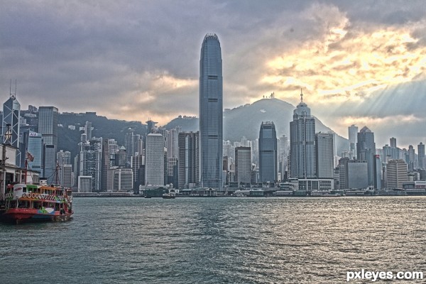 Creation of Hong Kong Harbour and the Peak: Final Result