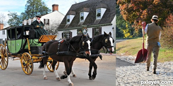 Horse & Carriage = Big Shovel