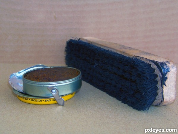 Shoe polish & brush