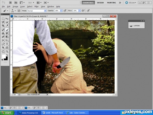 Creation of The touch of his hand.....: Step 1