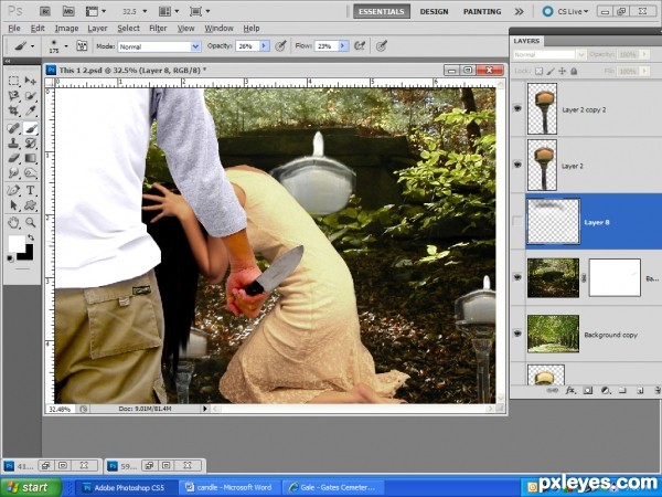 Creation of The touch of his hand.....: Step 2