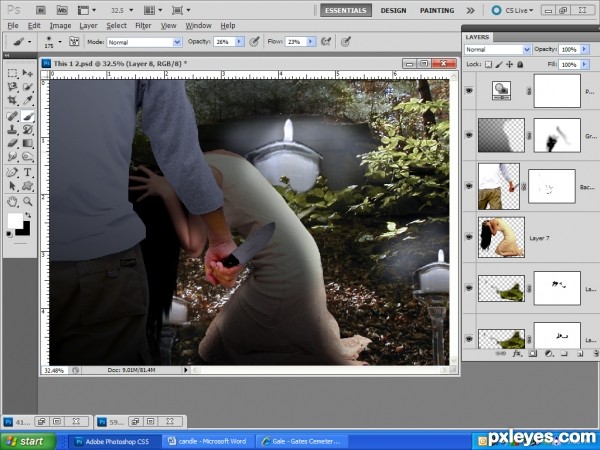 Creation of The touch of his hand.....: Step 3