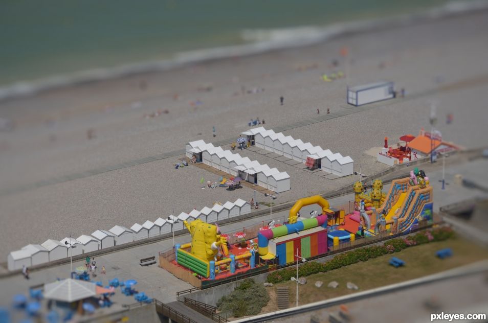 Inflatable games on the seaside