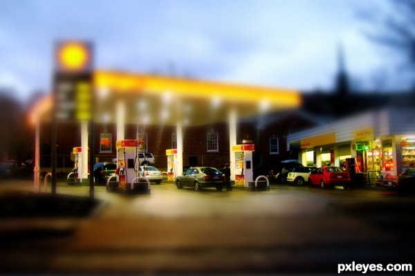 Gas station.