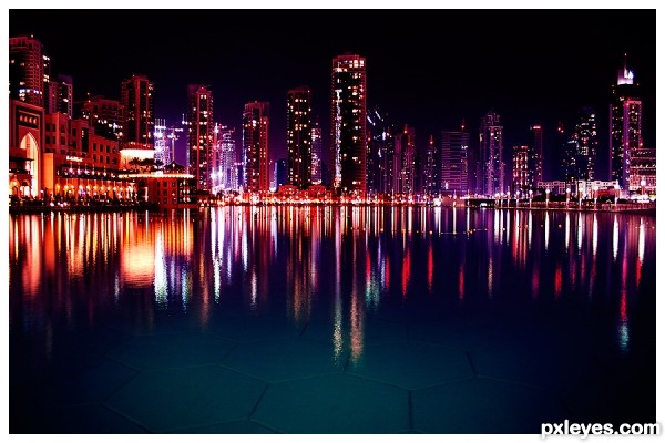 Dubai Fountains photoshop picture)