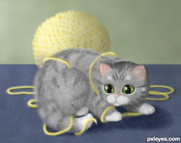 Diogee Battles the Yarn