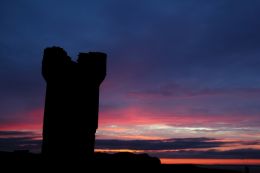 Silhouette of Moher Tower on Hags Head, Liscannor (Ireland)