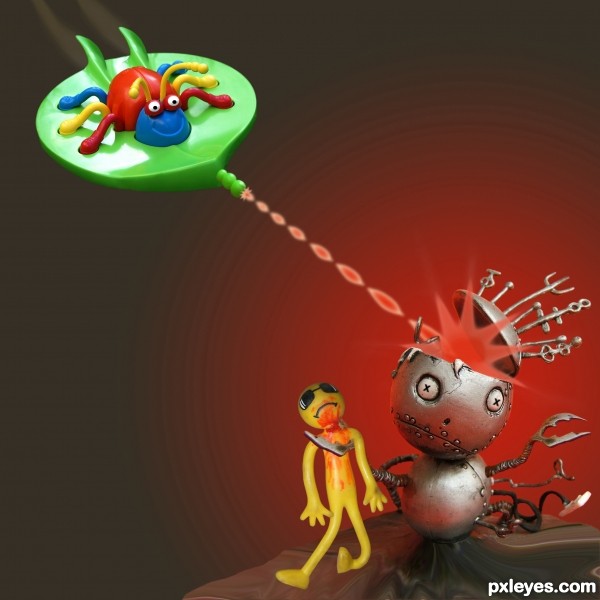 Space bug vs Evil robot
