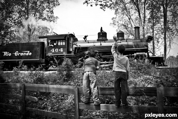 The Huckleberry Railroad photoshop picture)