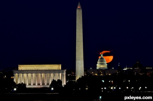 Moon rise over the District