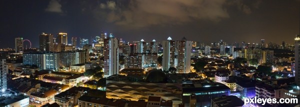 Singapore at night photoshop picture)