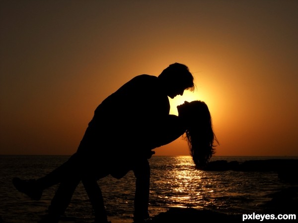 Romance on seashore