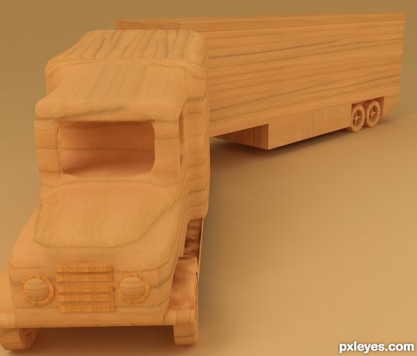 Wooden toy lorry