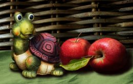 Still Life With Apples, and a Turtle, 