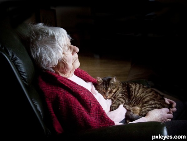 My mum and Buster