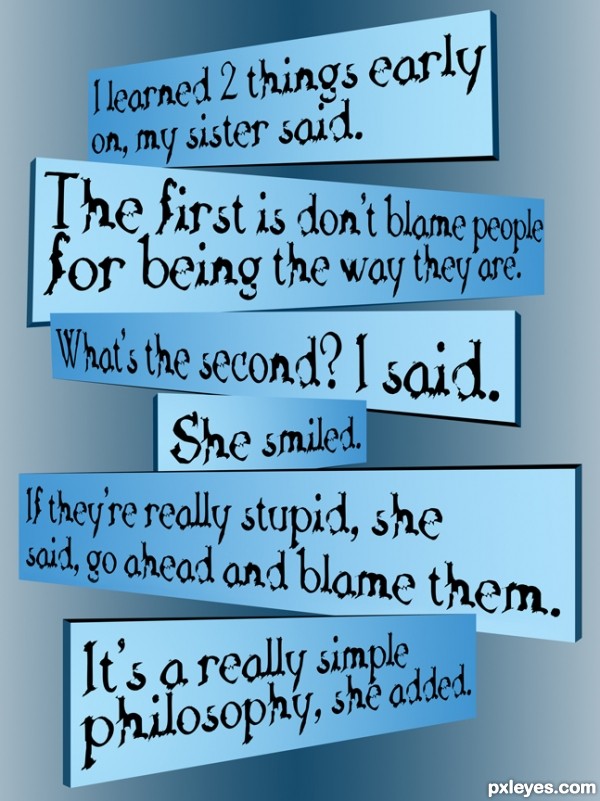 Creation of Sister's simple philosophy: Step 3