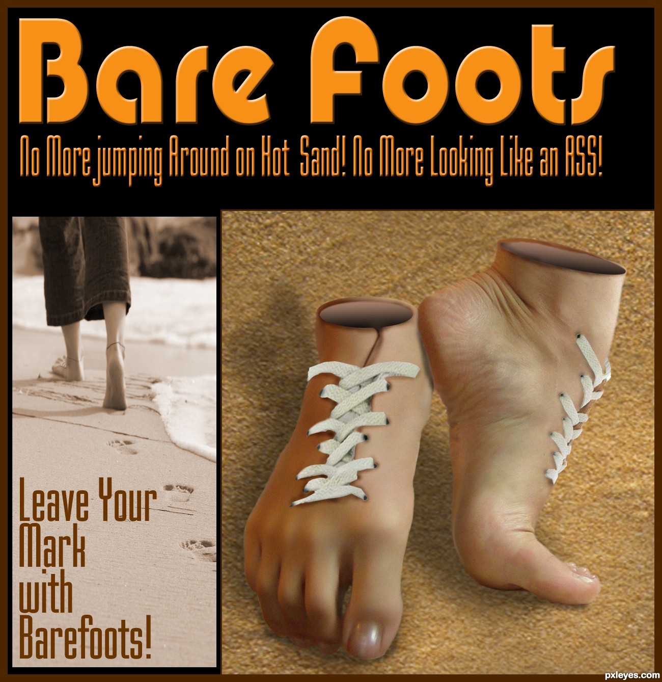 Go Bare Foot  Its Cooler picture, by Geexman for: unconventional shoes  photoshop contest 