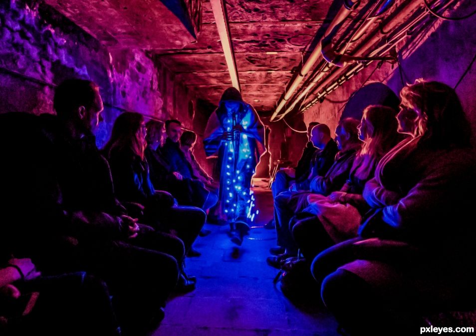 Performer in the tunnel