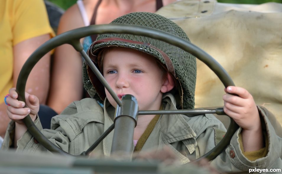 Young GI Jeep driver