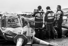 Coastguards watching for the high tide