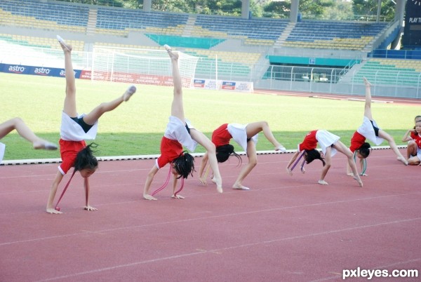 girls upside down