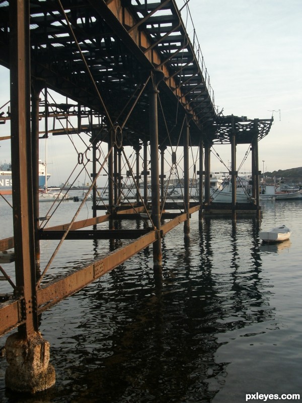 Abandonded shipyard bridge