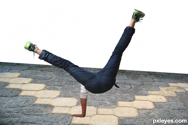 Creation of dancer at street performance: Step 5
