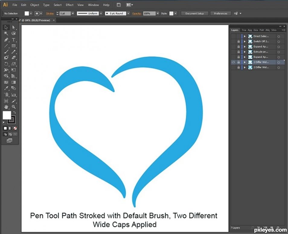 Creation of Blue Heart: Step 1