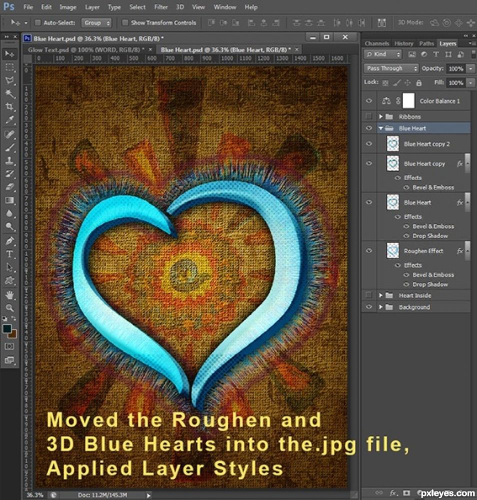 Creation of Blue Heart: Step 11