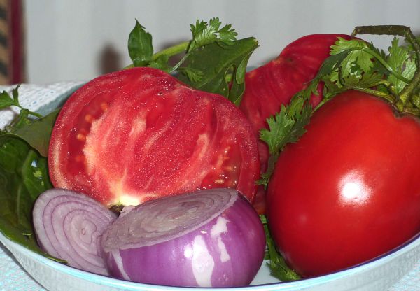 Tomatoes and onion