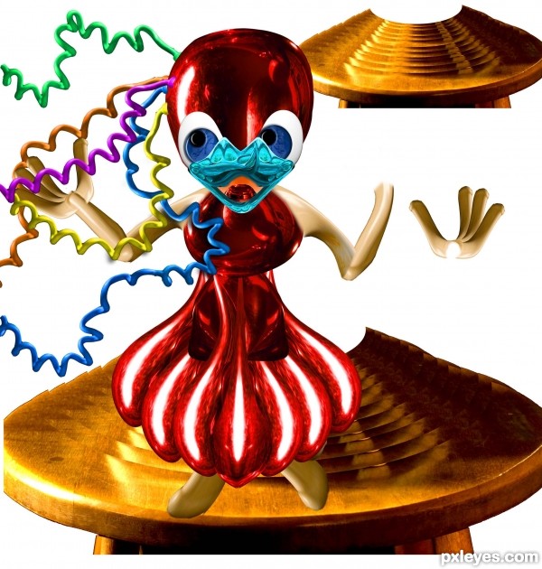 Creation of Blood Clown Atop Coin Column: Step 11