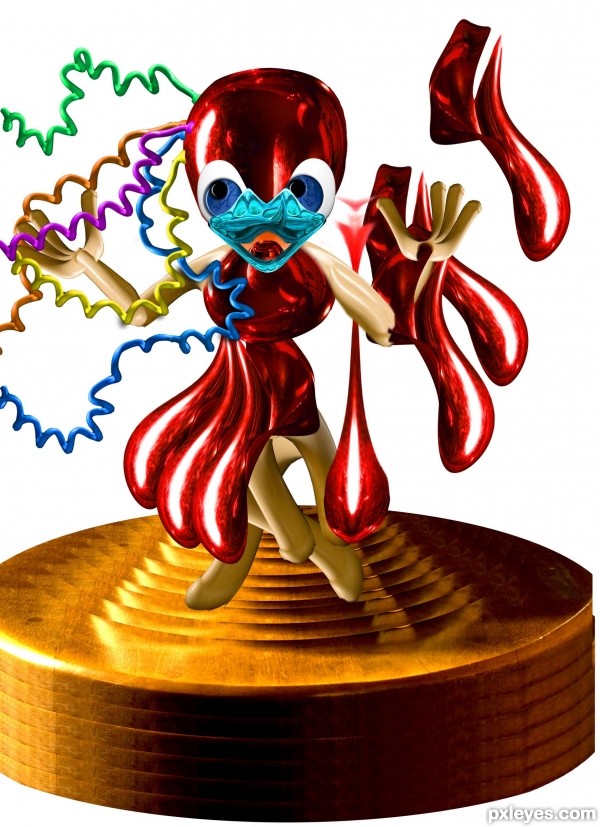 Creation of Blood Clown Atop Coin Column: Step 12
