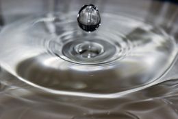 Water drop from chemical beret in bucket of water Picture