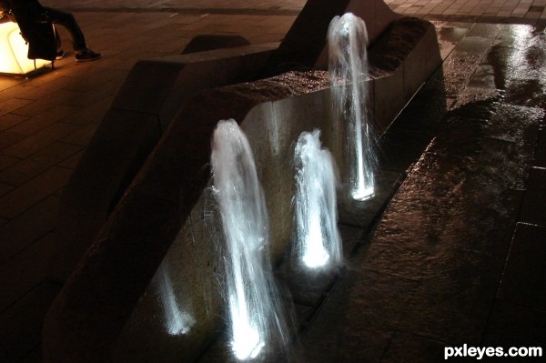 Fountain in the night