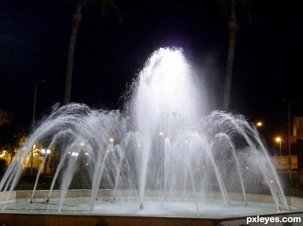 fountain at night   