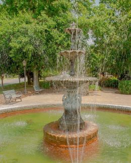 small town park fountain