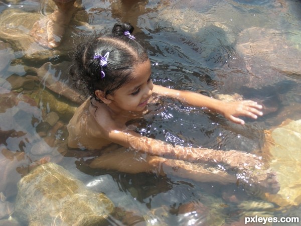 playing in the water